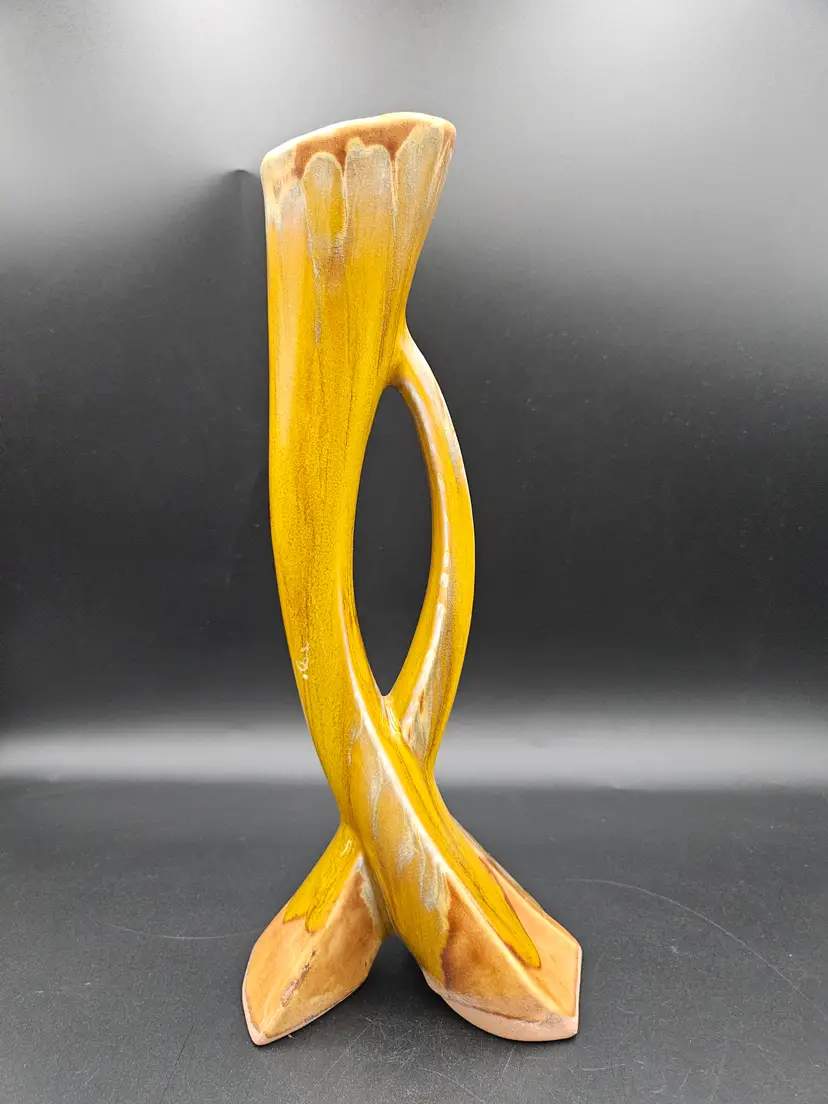 #TR4 MCM Brown Tones Drip Glaze Vase