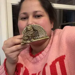 Brass Cat Card Holder