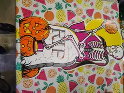 Vintage 1990s Skeleton Tombstone Pumpkins Halloween Yard Sign Art Party Decor