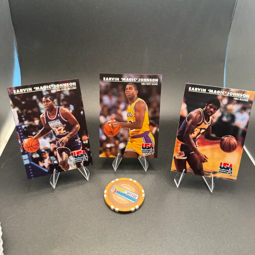 Magic Johnson 3-card Lot 1992 Skybox USA Los Angeles Lakers