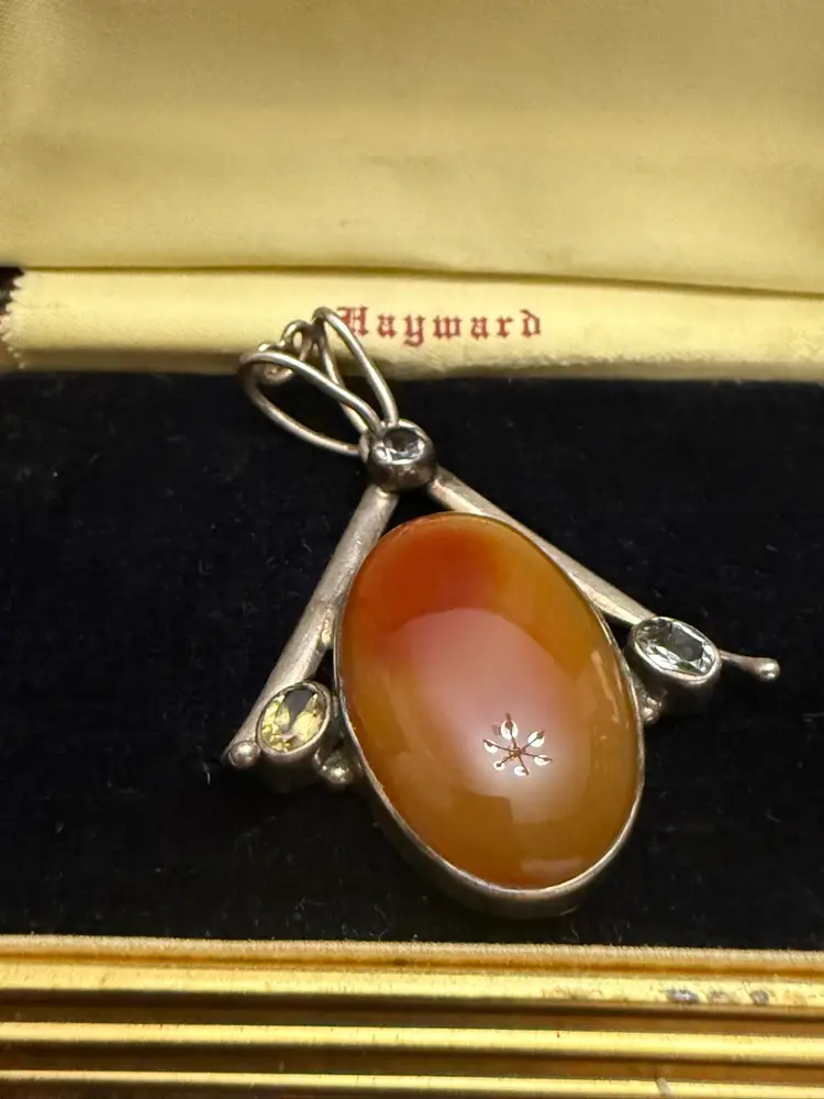 925 Sterling Silver And Stone Pendent