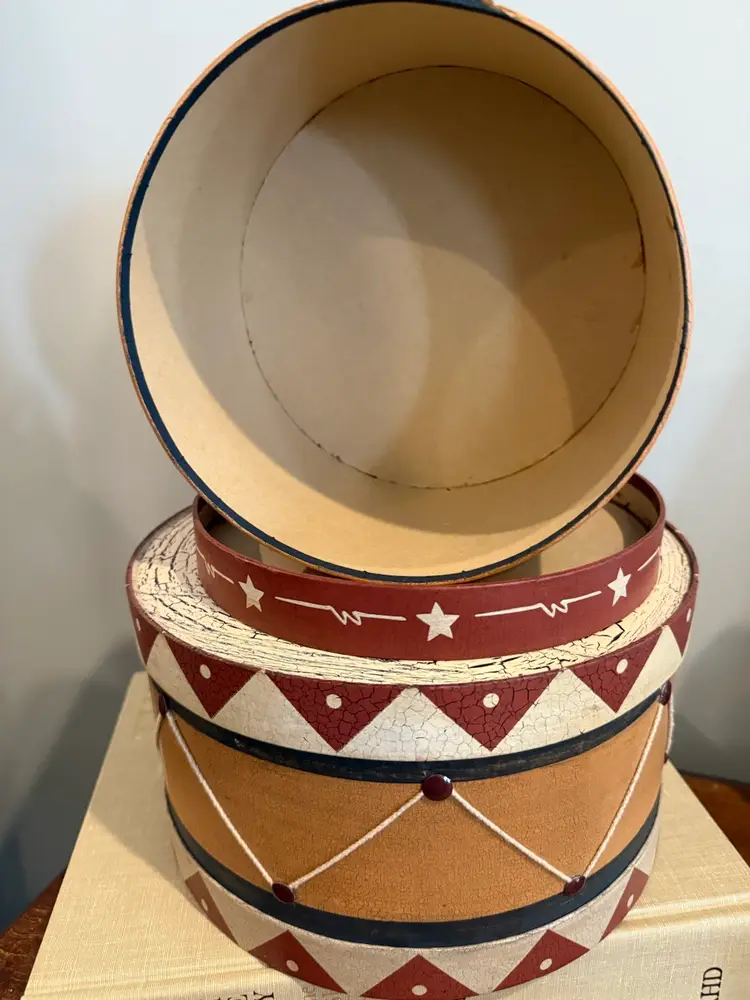 Nesting Primitive Christmas Drum Boxes