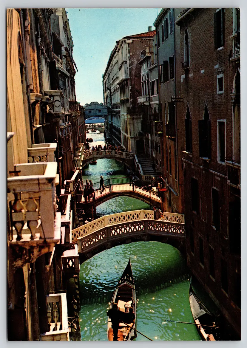 Postcard Canal in Venice Italy