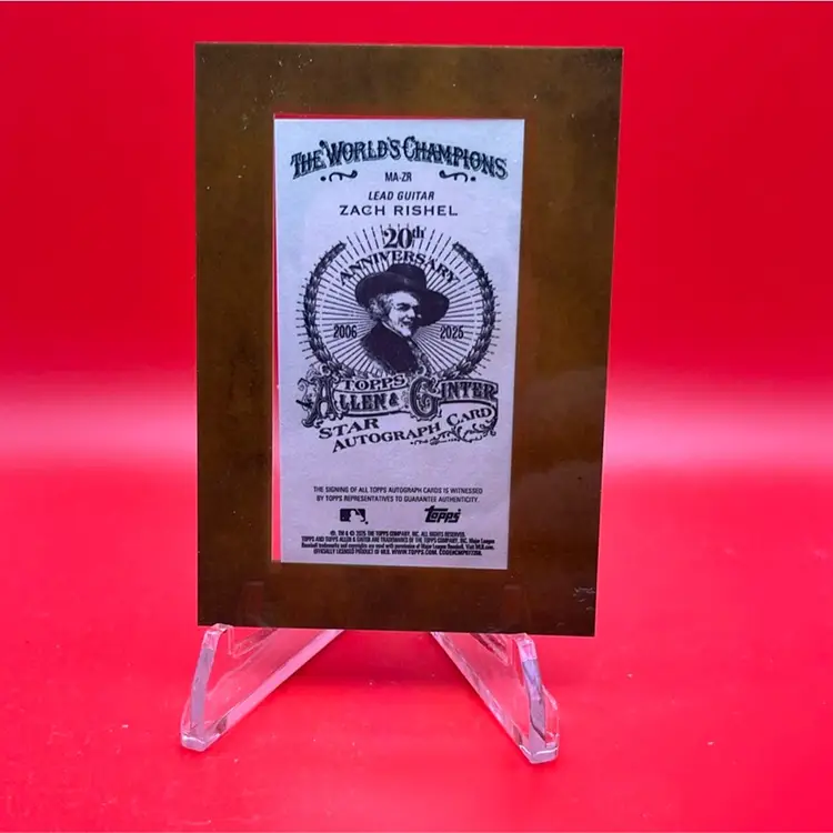 Zach Rishel 2025 Topps Allen & Ginter Mini Framed Auto - Red Clay Strays