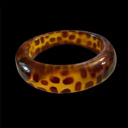 Brown Lucite Polka Dot Bangle