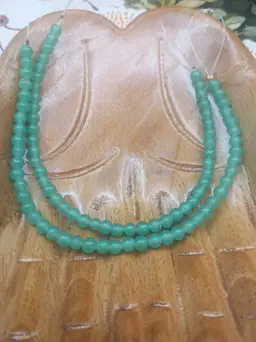 88 Count 4mm Vintage+ Round Jade Green Czech Glass  Beads