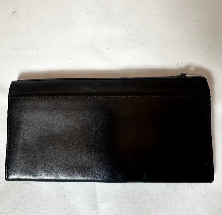 Gucci Vintage Black Leather Bi-Fold Long Unisex Wallet