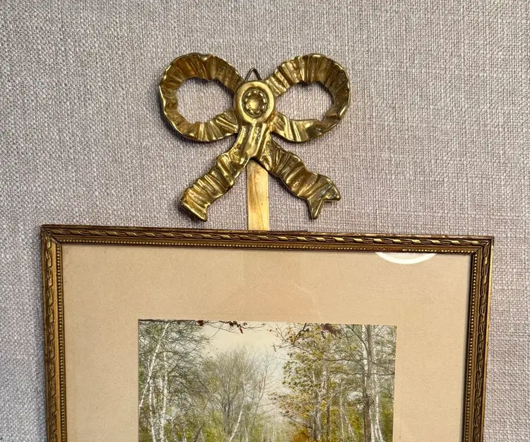 Vintage Brass Bow Frame Holder