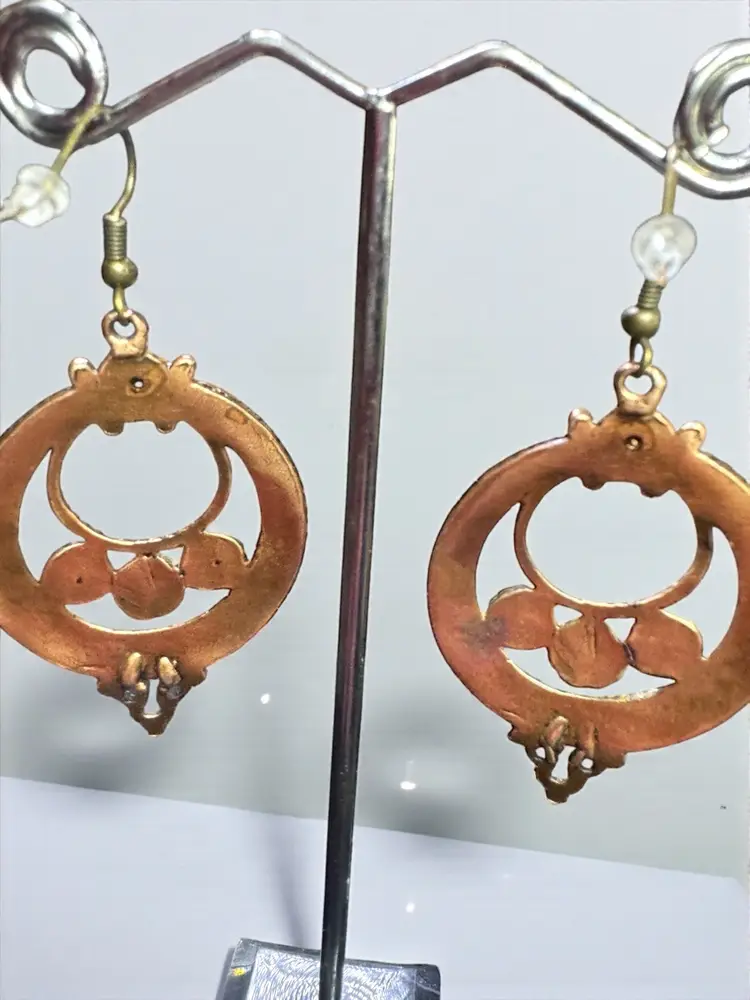 Christmas Boho Ornament Pierced Dangle Earrings - 2.5” x 1.5” With Wire