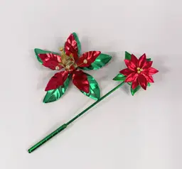 Dept 56 Metal Poinsettia Taper Candle Holder & Snuffer Christmas Holiday Decor
