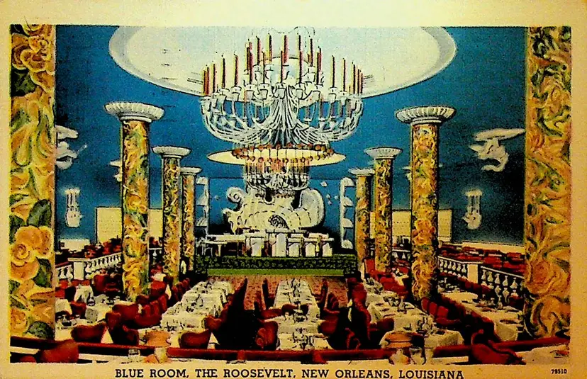 Blue Room The Roosevelt New Orleans Louisiana Postcard