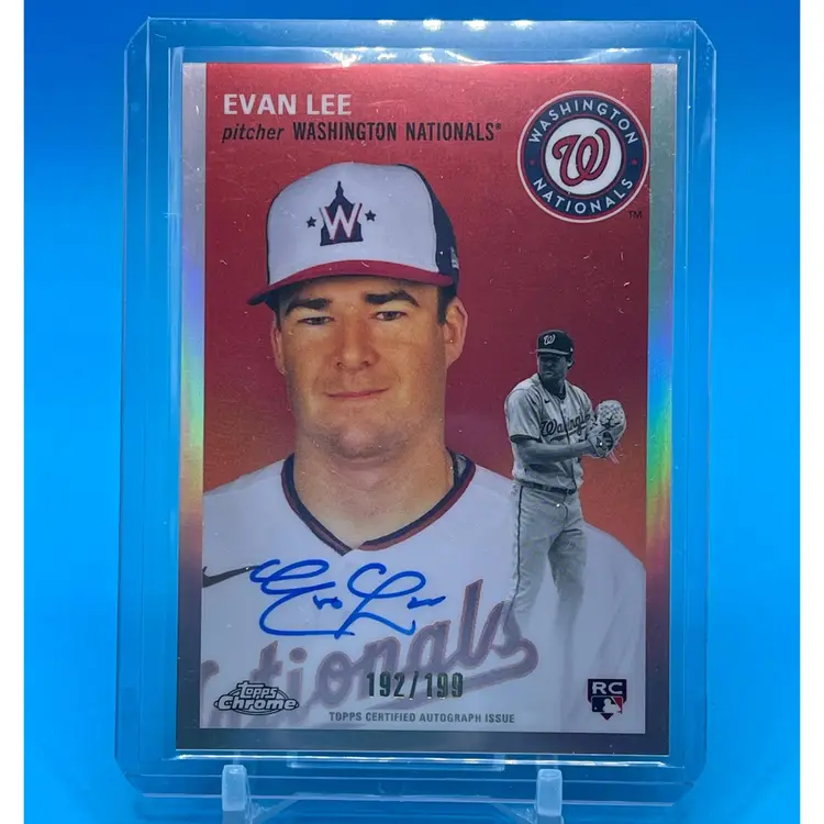2023 Topps Chrome Platinum Anniversary Refractor AUTOGRAPH Evan Lee RC Rookie #/199 Washington Nationals