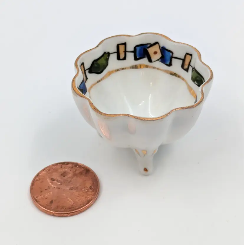 Nippon Hand Painted Footed Salt Cellar