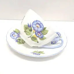 Shelley Teacup & Saucer Set Morning Glory Pattern/English Bone China/White/Blue/Floral Pattern/Floral Teacup Saucer Set/Tea/Teacup/Saucer