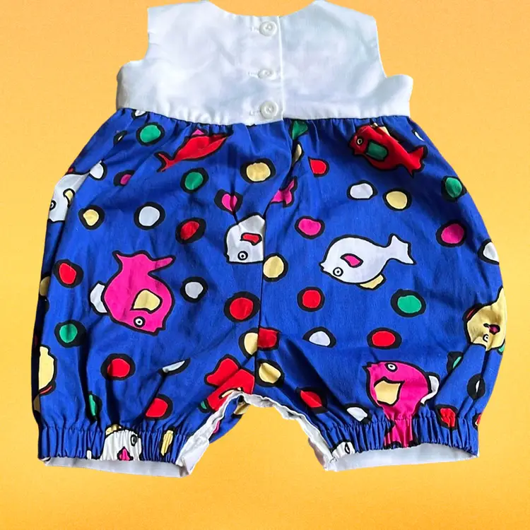 Fish And Polka Dot Bubble Romper