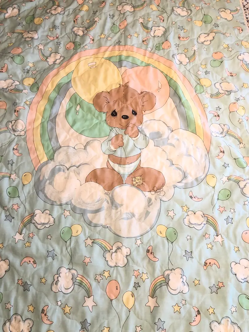 Vintage Precious Moments Baby Bear Blanket