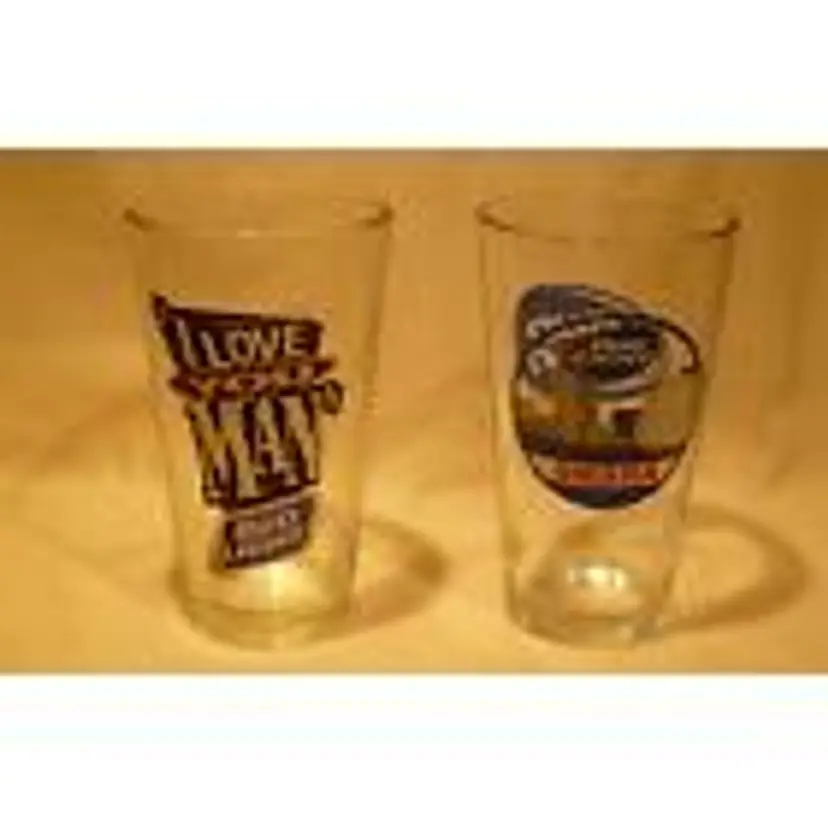 Pair Of Vintage 1990's Bud Light “I Love You Man” & Omaha 6" Pint Beer Glasses