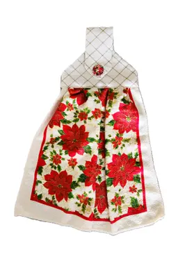 Christmas Poinsettia Hanging Towel