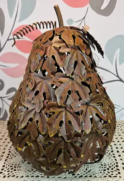 Tall Metal Leaf Wire Pumpkin Tabletop Thanksgiving Fall Tabletop Decor