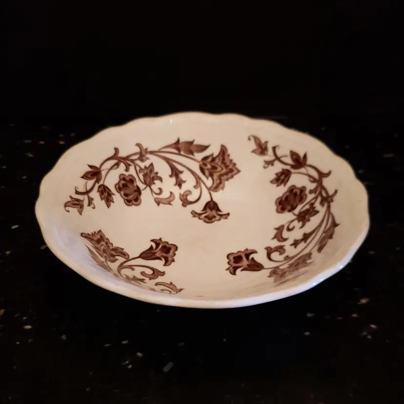J & G Meakin Royal Staffordshire Windsong Brown Cereal Soup Bowl England Vintage