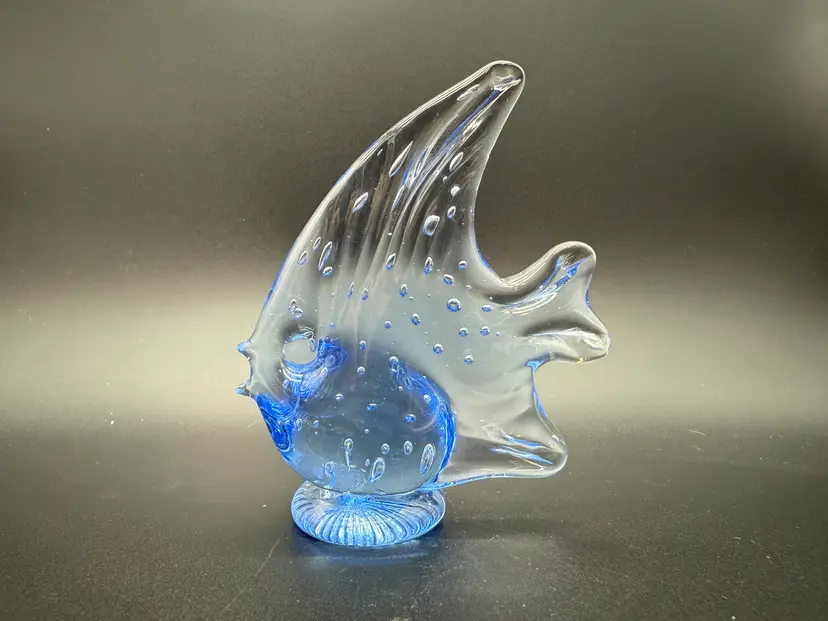 Blue Blown Glass Angel Fish