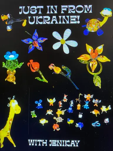 Hand Blown Flowers And Figurines From Ukraine!