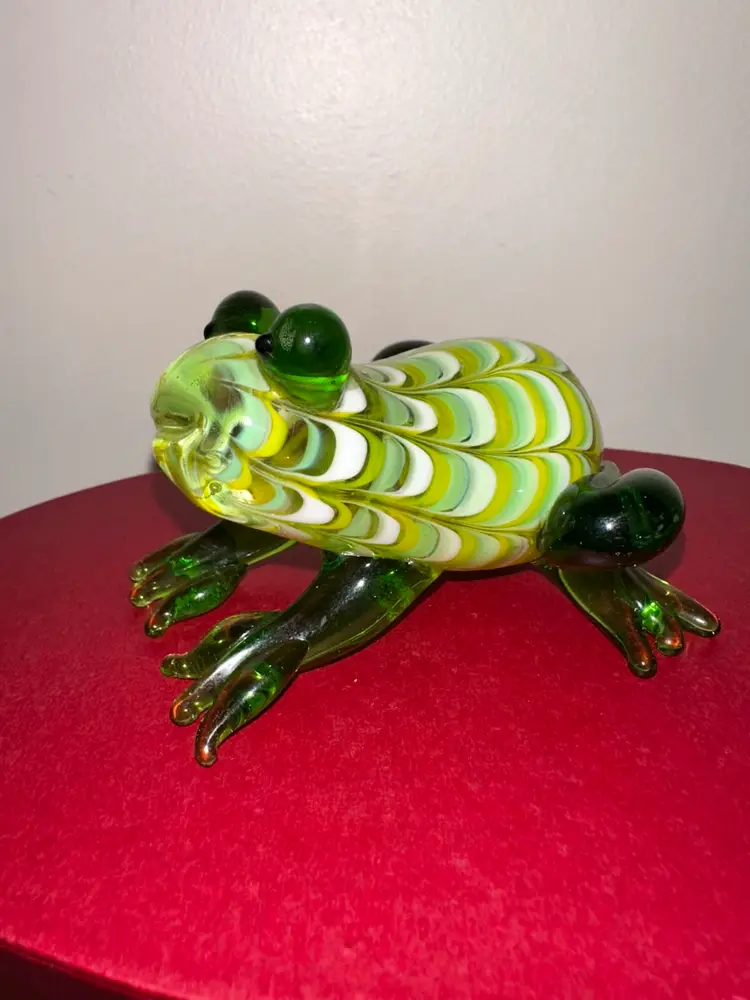 Fitz And Floyd Glass Menagerie Frog Hand Blown Glass Art In Box