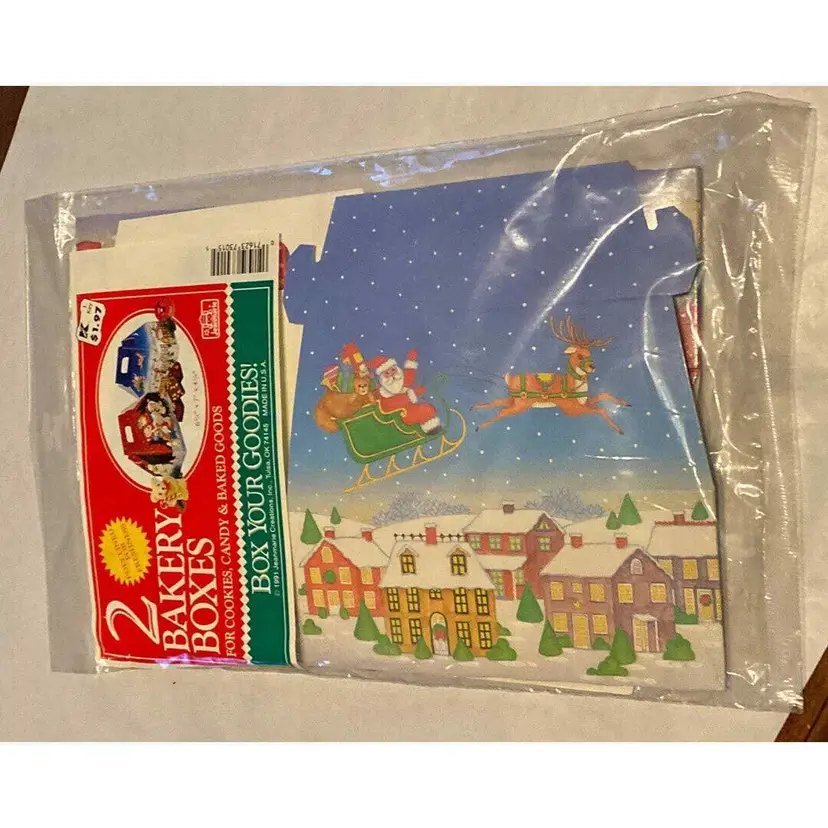 Christmas Themed Bakery Boxes Sealed 2-Pack Of VTG 1990s (1991)