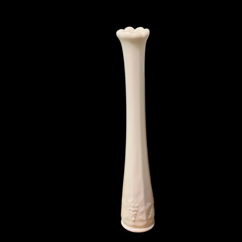 16. Westmoreland Milk Glass Grape Design Swung Vase