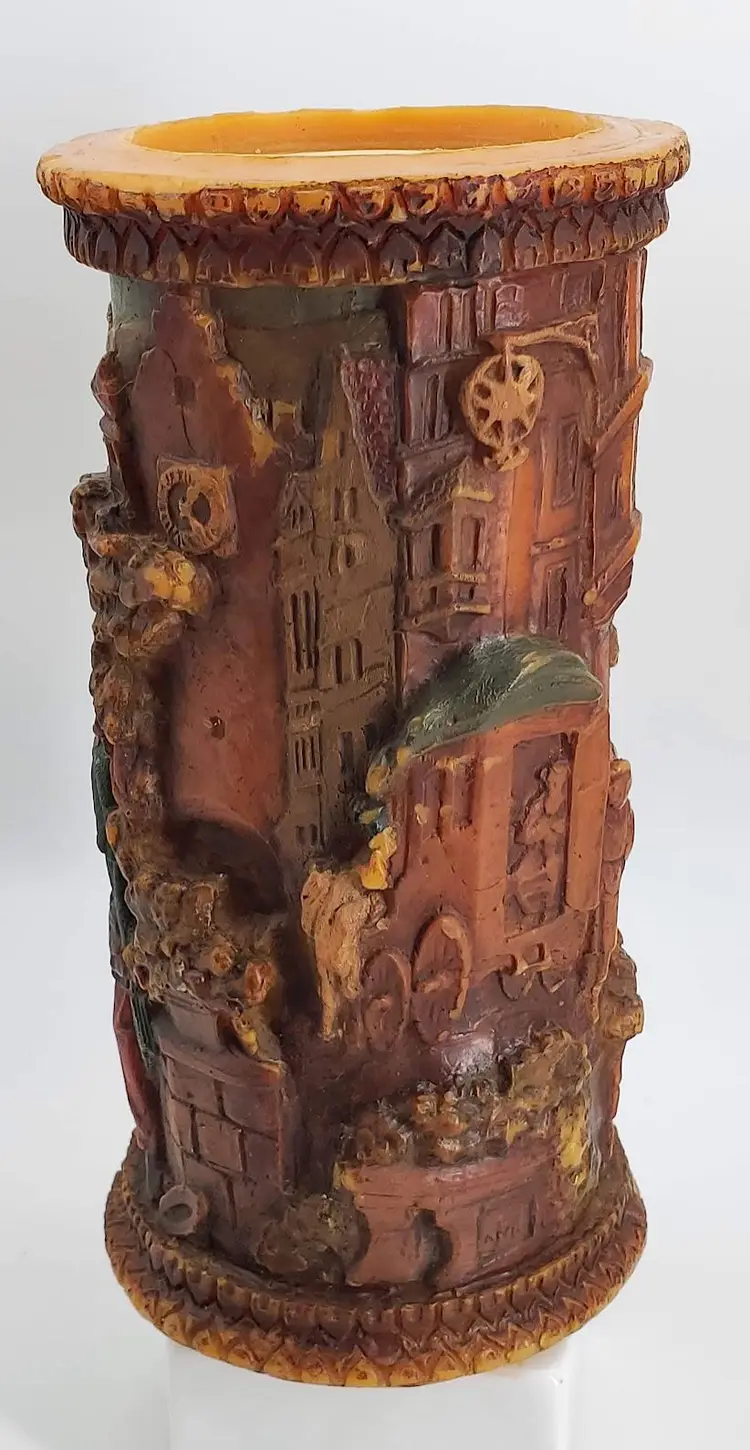 Carved Eternity Candle Vintage Johan Gunter Lovers Scene