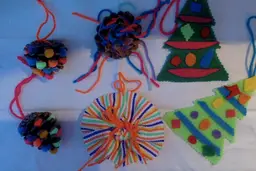 Handmade Christmas Tree Ornaments.  Neon Splash  6 set  for  $10.