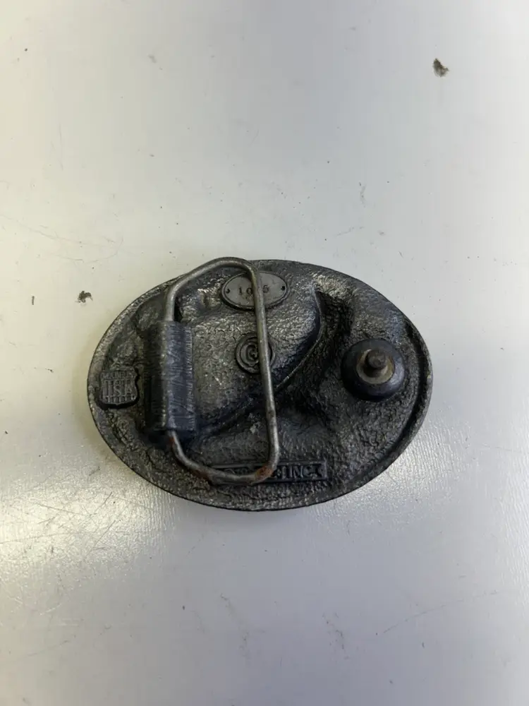 Vintage C&J Pewter Belt Buckle Colorado Eagle Mountains