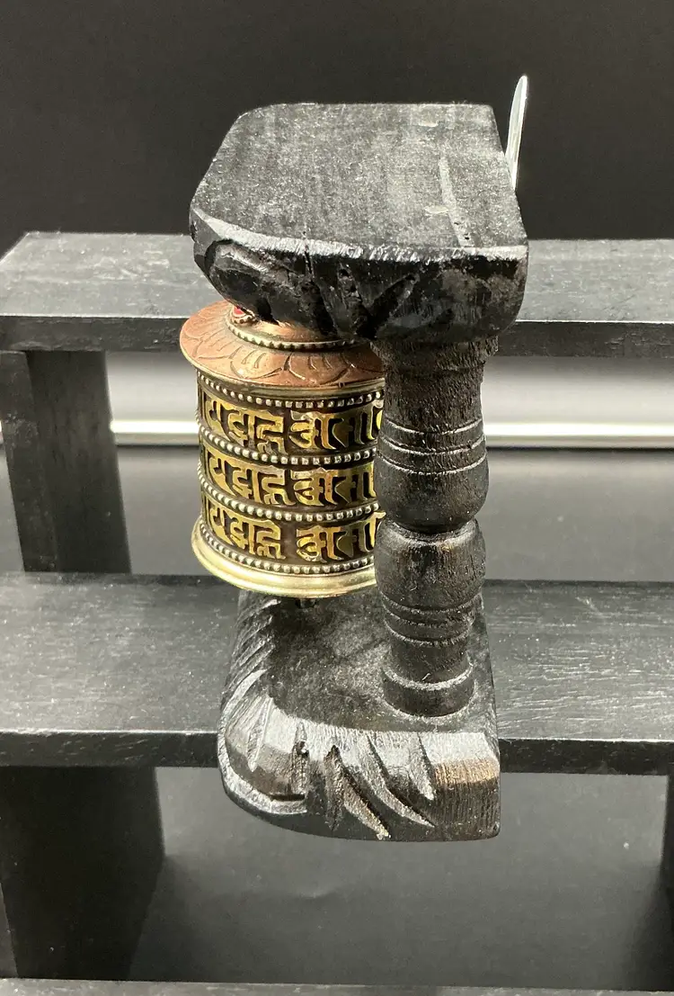 Tibetan Buddhist hand made prayer wheel.
