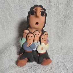 Geneve Bitonie Navajo Storyteller Figurine 5 Children Signed Folk Art Pottery