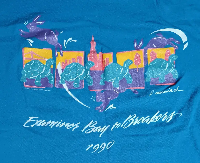 vintage single stitch San Francisco Bay to Breakers t shirt marathon running