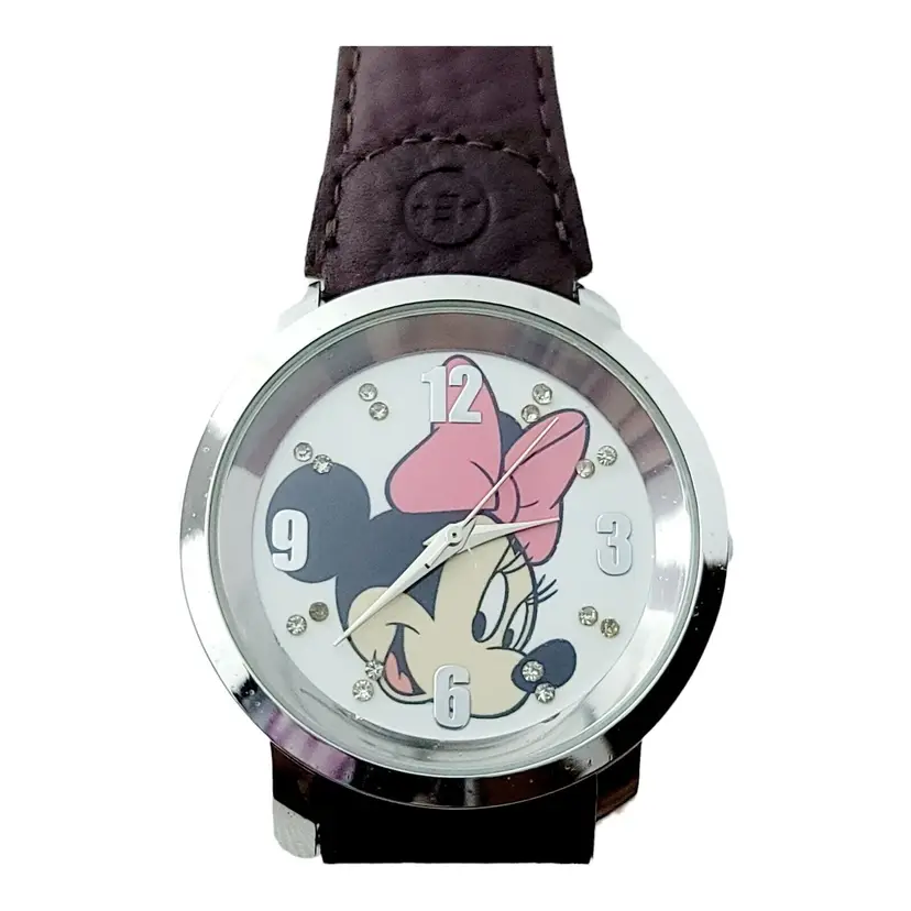 Vintage Disney's Minnie Mouse Leather Band Watch New Battery