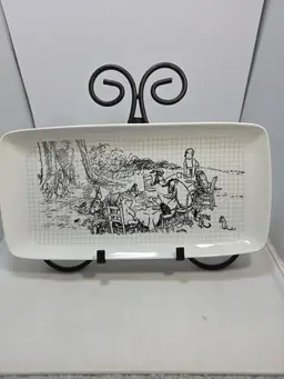 Zrike Disney Winnie The Pooh Sketchbook 13" Rectangular Serving Platter (KZ)
