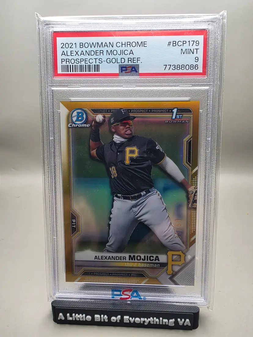 Alexander Mojica 2021 Bowman Chrome - Prospects Gold Refractor PSA 9 #/50