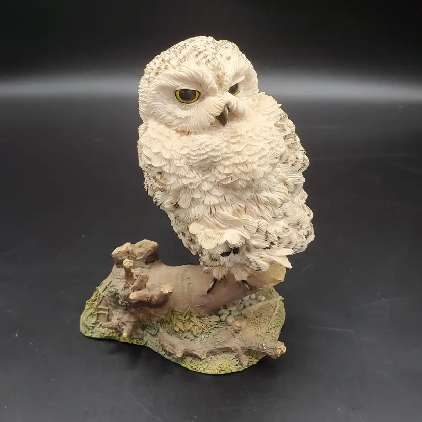 Vintage Snowy Owl Resin Figurine EEGG Ltd 1996