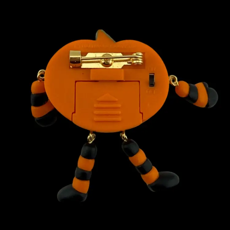 Hallmark Articulated Halloween Jack-o'-lantern Brooch 2"