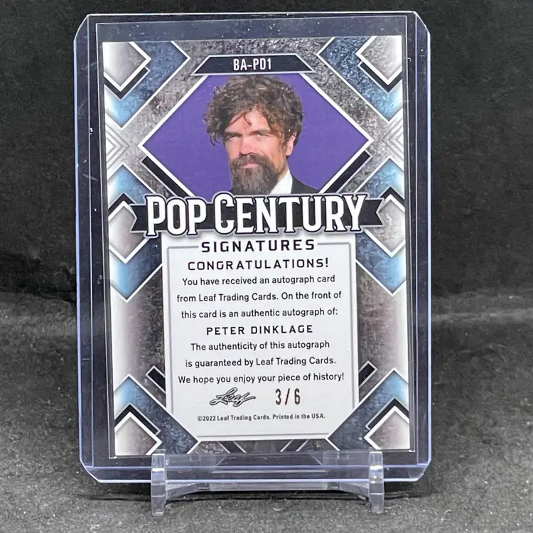 Peter Dinklage Leaf Pop Century Signatures Autograph Card /6 - Game of Thrones