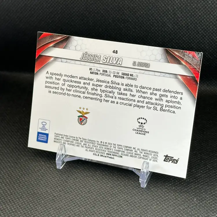 Jessica Silva 26/50 - 2023/24 Topps Chrome Gold UEFA Benfica