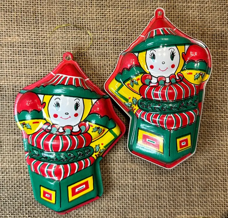 #25 Jack-in-the-Box Vintage Plastic Candy Containers - Set of 2