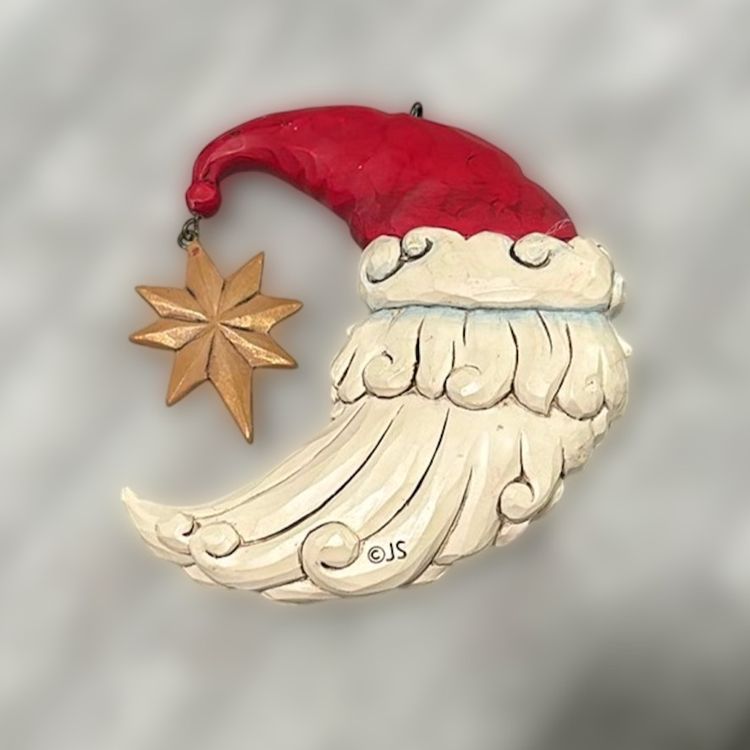 Jim Shore Santa Moon Ornament 4” Tall Cute