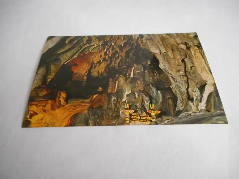 Vintage Postcard unposted Indian Caverns Spruce Creek PA Petrified Forest 1965