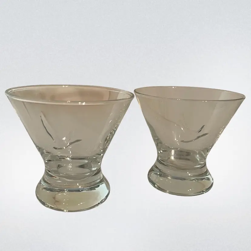 Grey Goose Vodka Stemless Cocktail Glasses Embossed Goose Set of 2