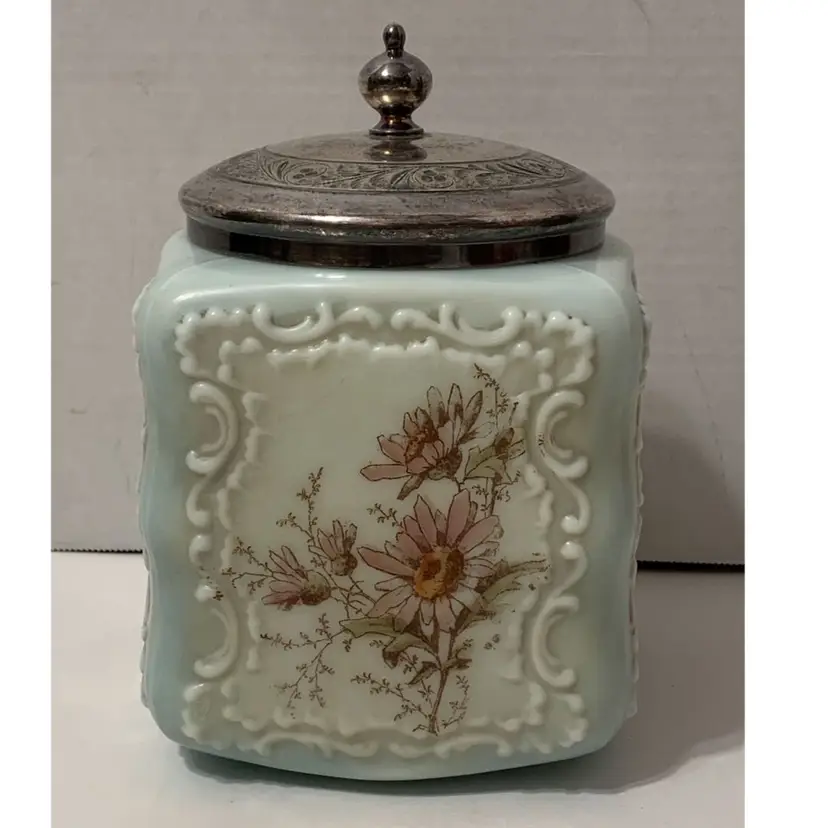 Victorian Wavecrest Rectangular Glass Biscuit Jar
