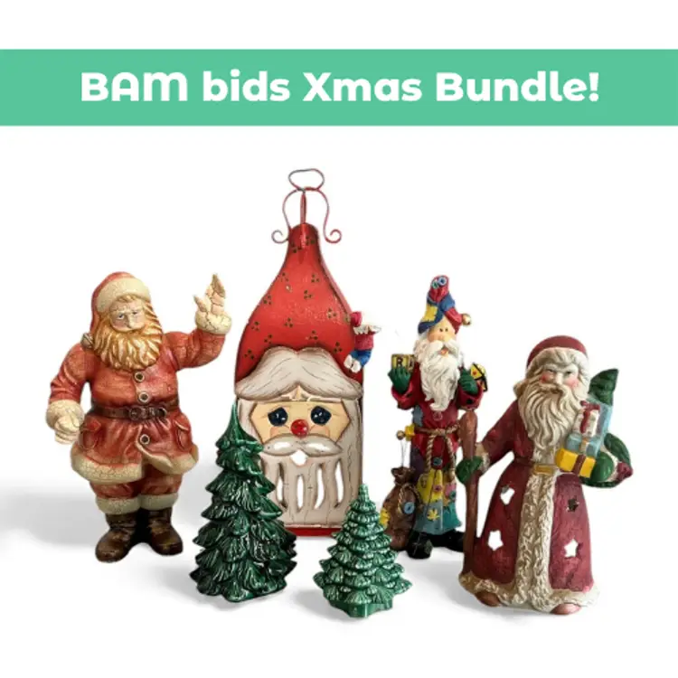 BAM bids Xmas Bundle - Santa Figurines | Trees | Candle Holders