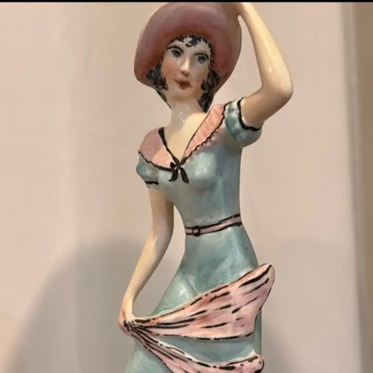 Hand Painted 9” Made In Czechoslovakia Statue