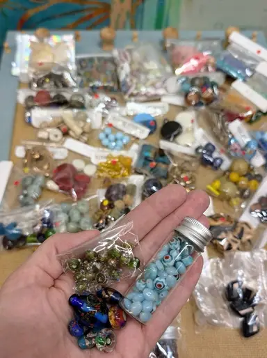 Beads!  Lampwork, Wedding Cake, Glass & Stone